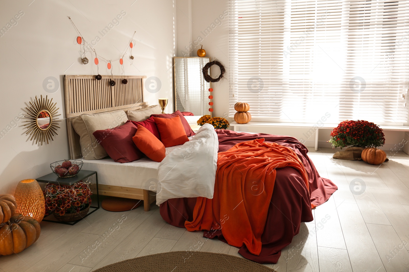 Photo of Cozy bedroom interior inspired by autumn colors