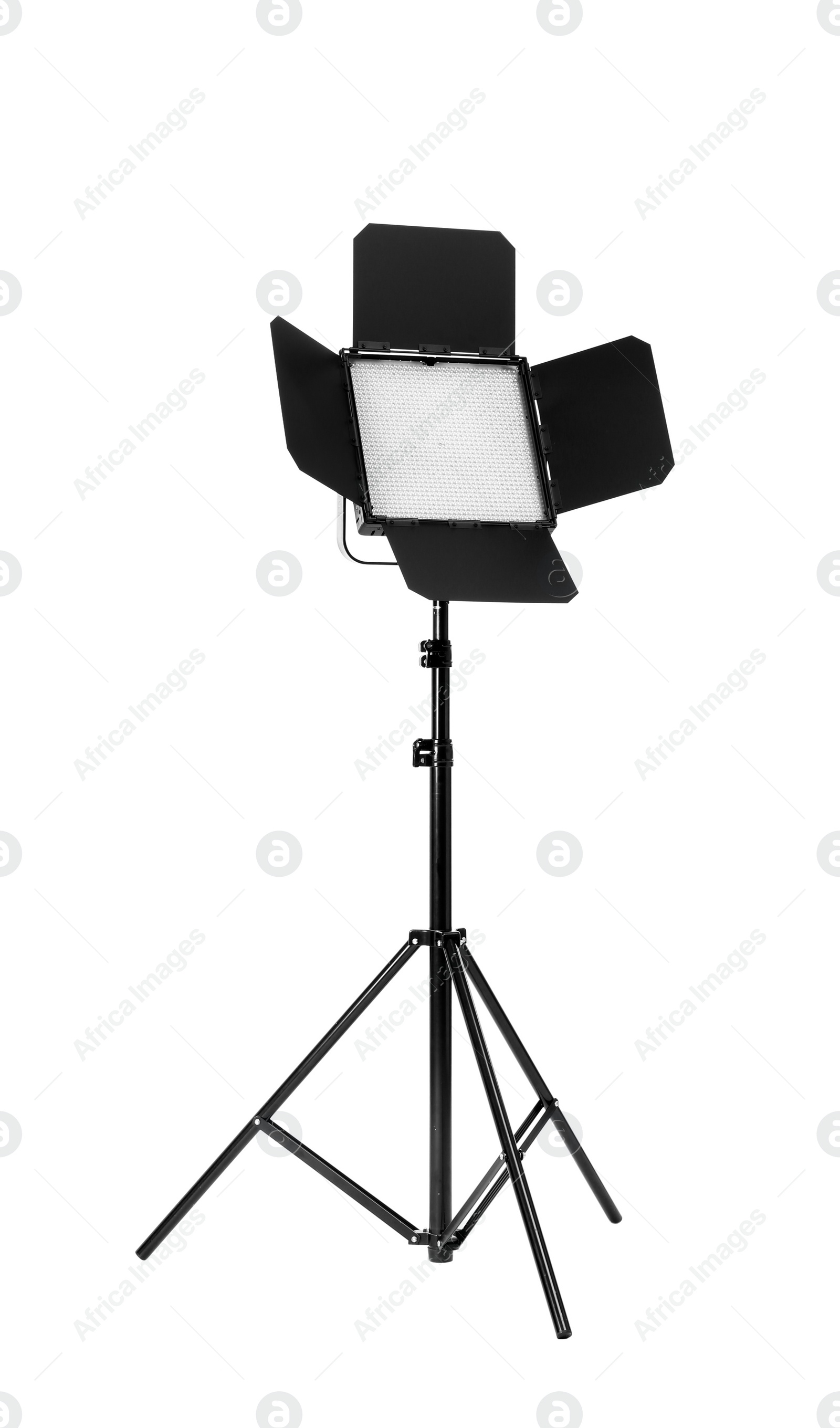 Photo of LED video light on white background. Food photography