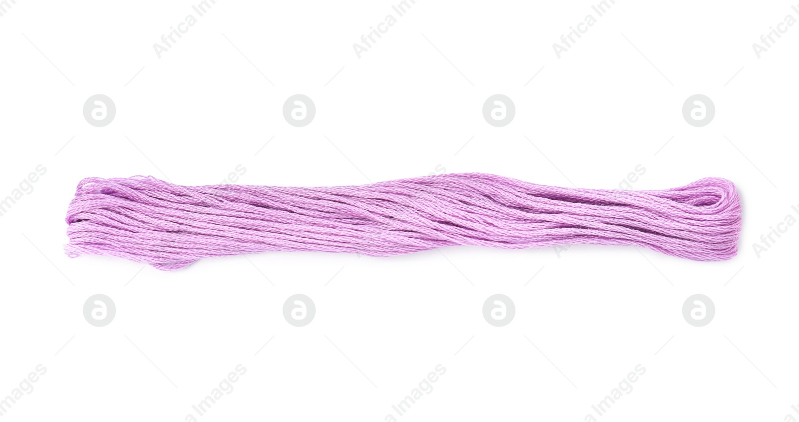 Photo of Light violet embroidery thread on white background