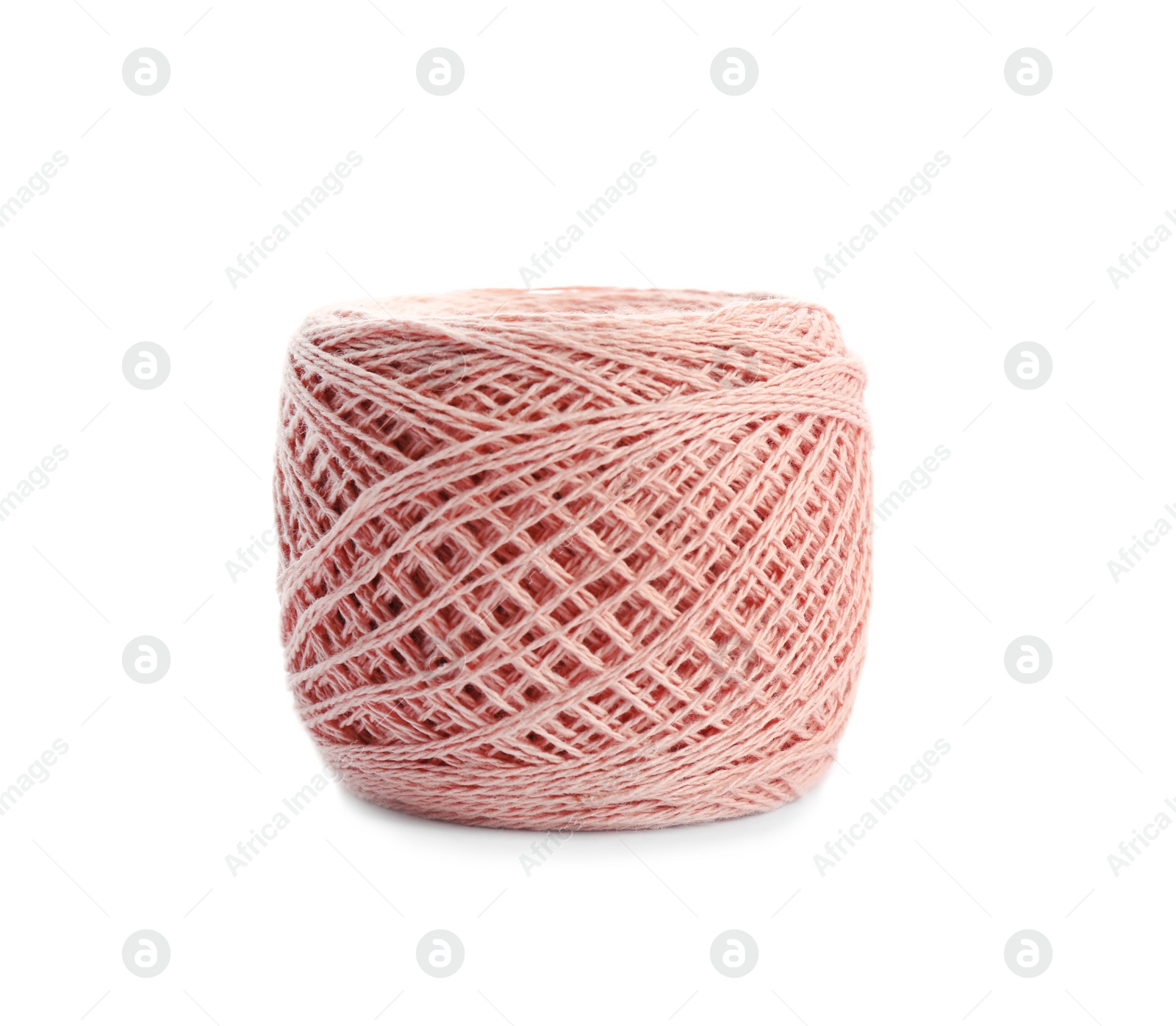 Photo of Clew of color knitting thread on white background