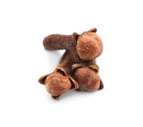 Photo of Aromatic organic dry cloves on white background