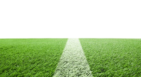 Image of Green grass with markings on white background