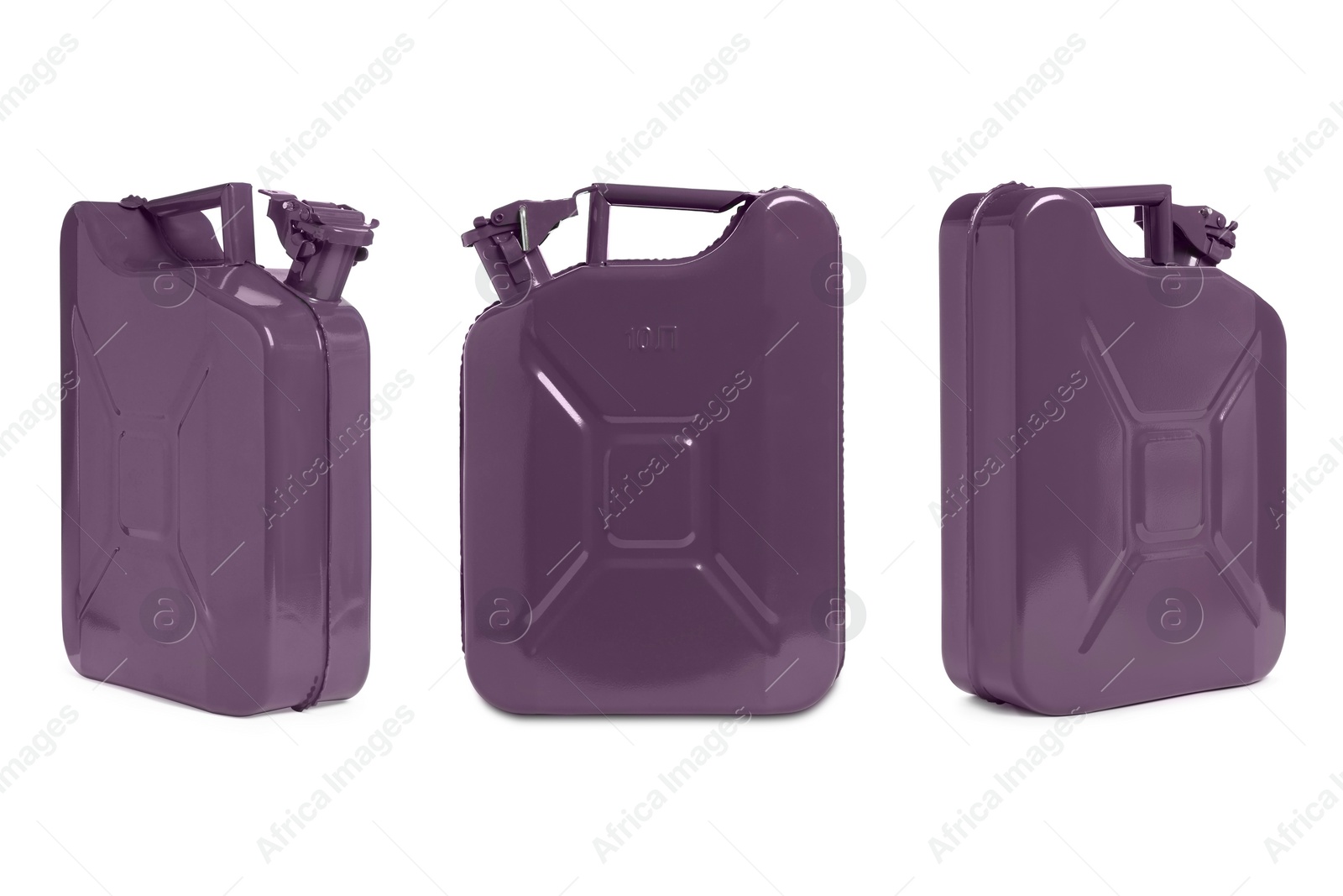 Image of Purple canister on white background, different sides