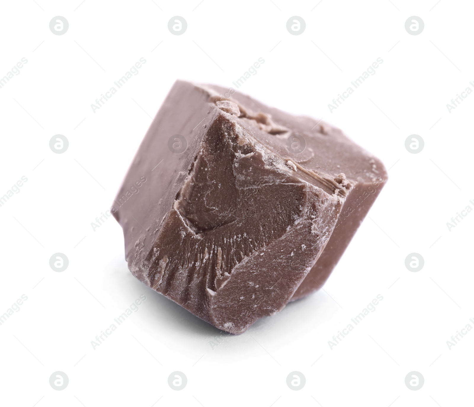 Photo of Piece of milk chocolate isolated on white