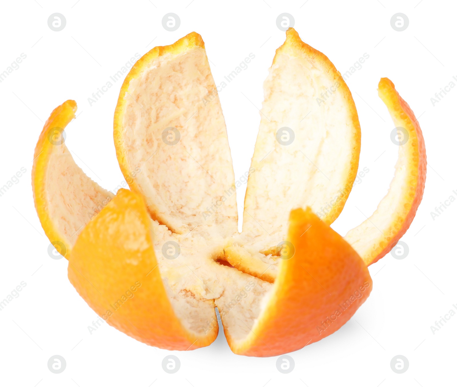 Photo of Fresh peels of tangerine isolated on white