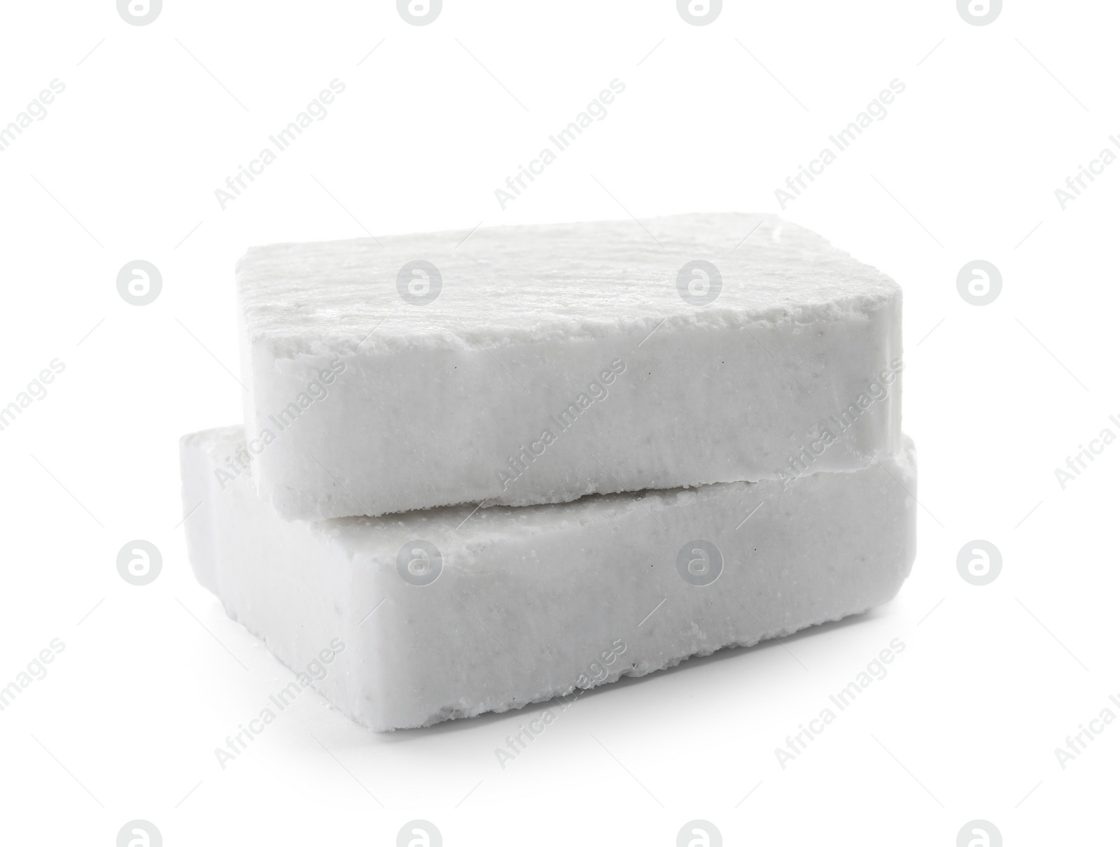 Photo of Hand made soap bars on white background