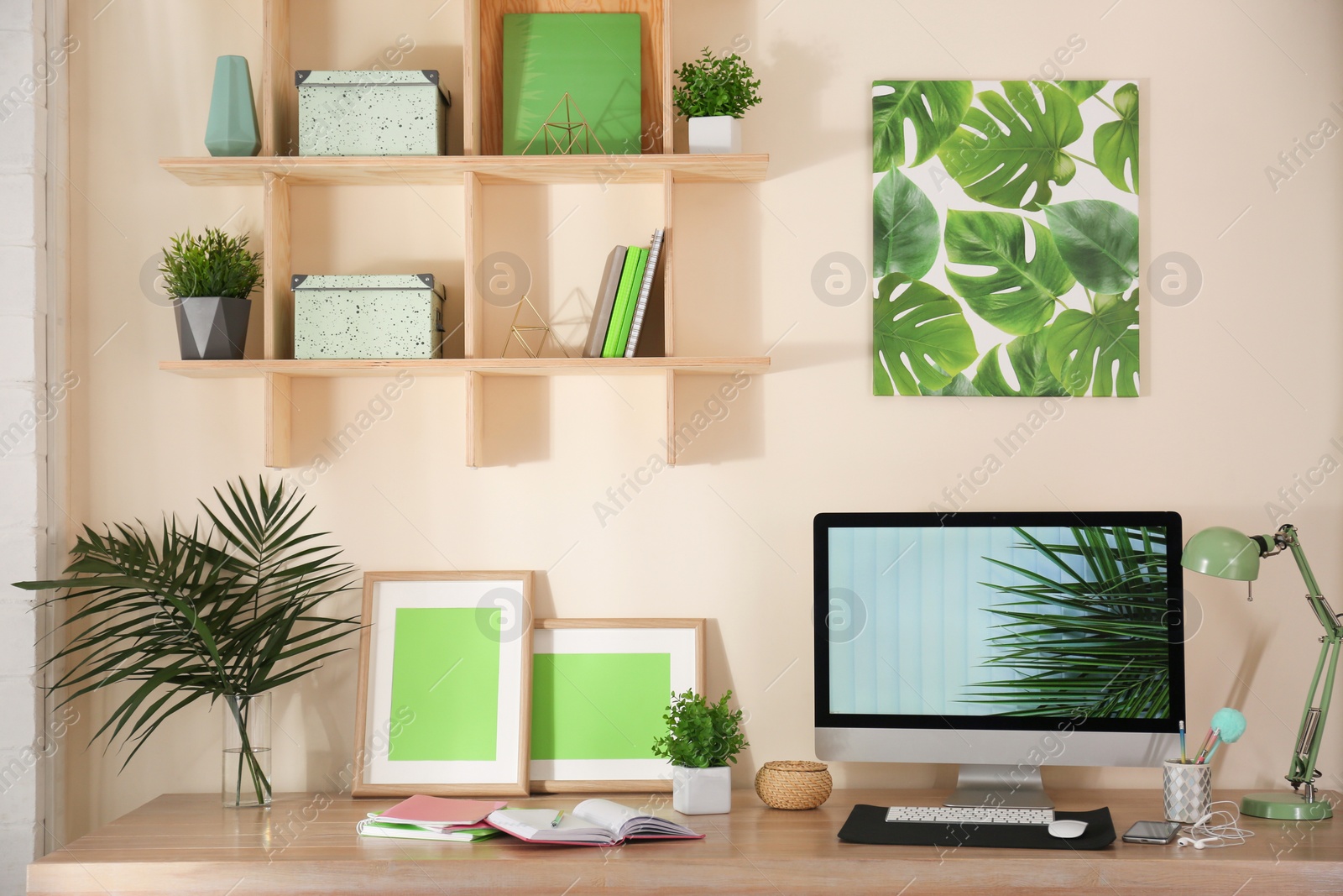 Photo of Comfortable workplace with modern computer at home