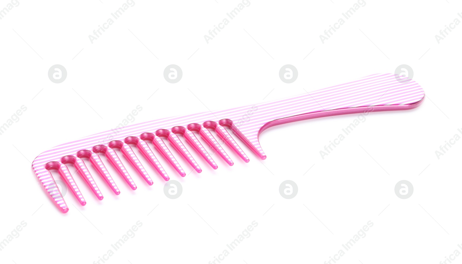 Photo of New pink hair comb isolated on white