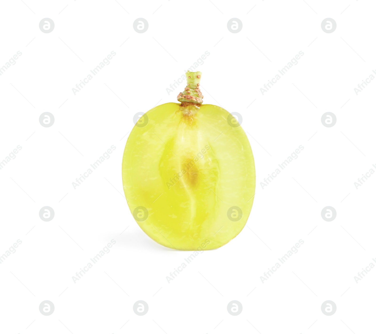 Photo of Half of delicious ripe green grape isolated on white