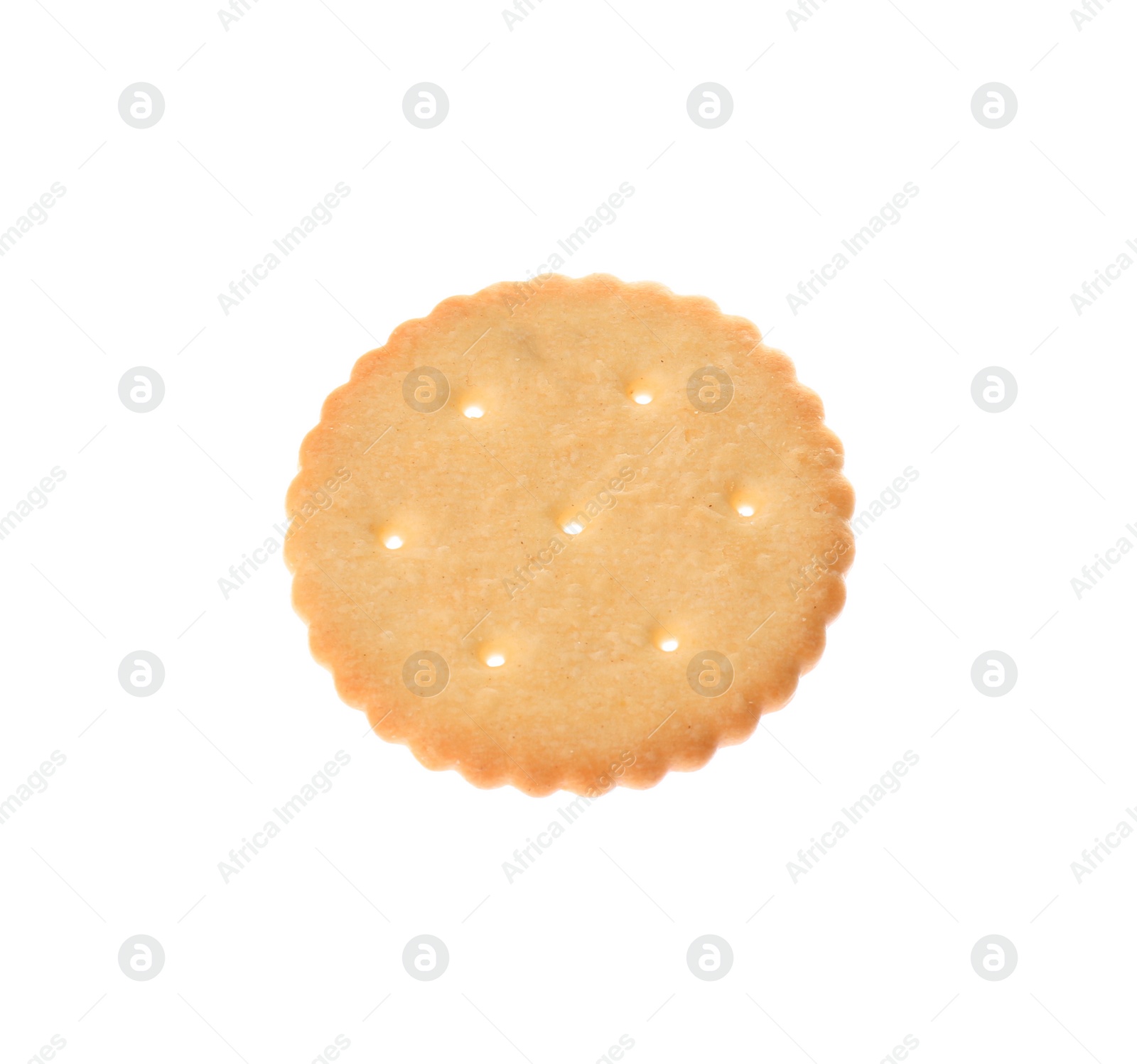 Photo of Crispy cracker isolated on white. Delicious snack