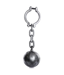 Photo of Prisoner ball with chain on white background