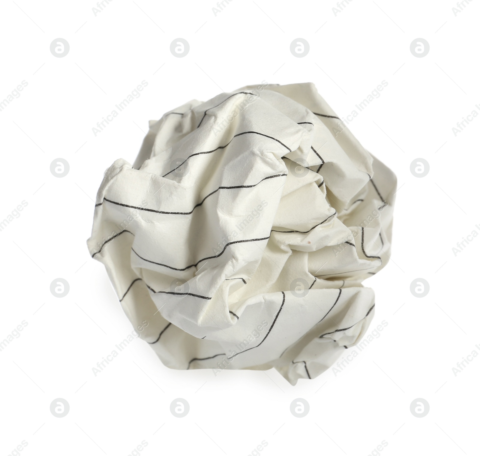 Photo of Crumpled sheet of beige paper isolated on white