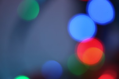 Blurred view of beautiful colorful lights. Bokeh effect