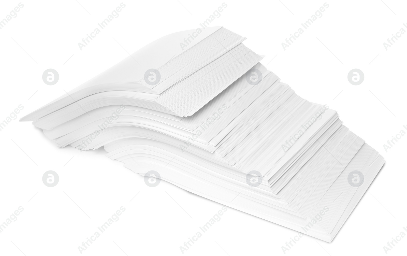 Photo of Pile of paper sheets on white background