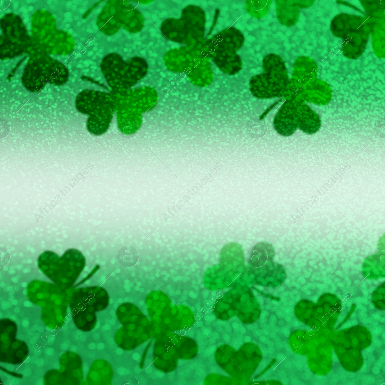 Image of St. Patrick's Day greeting card design with clover leaves