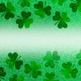 Image of St. Patrick's Day greeting card design with clover leaves