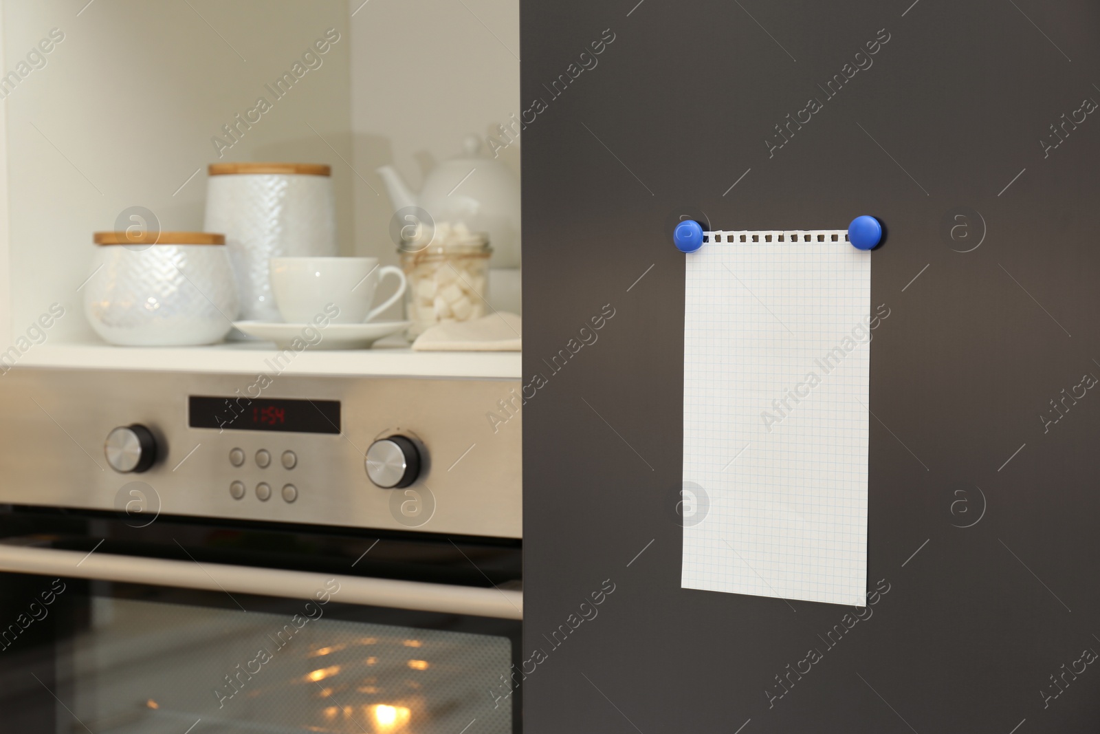 Photo of Blank To do list on fridge in kitchen. Space for text