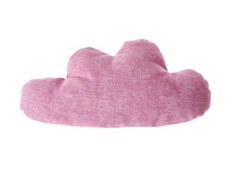 Photo of Cloud shaped decorative pillow on white background