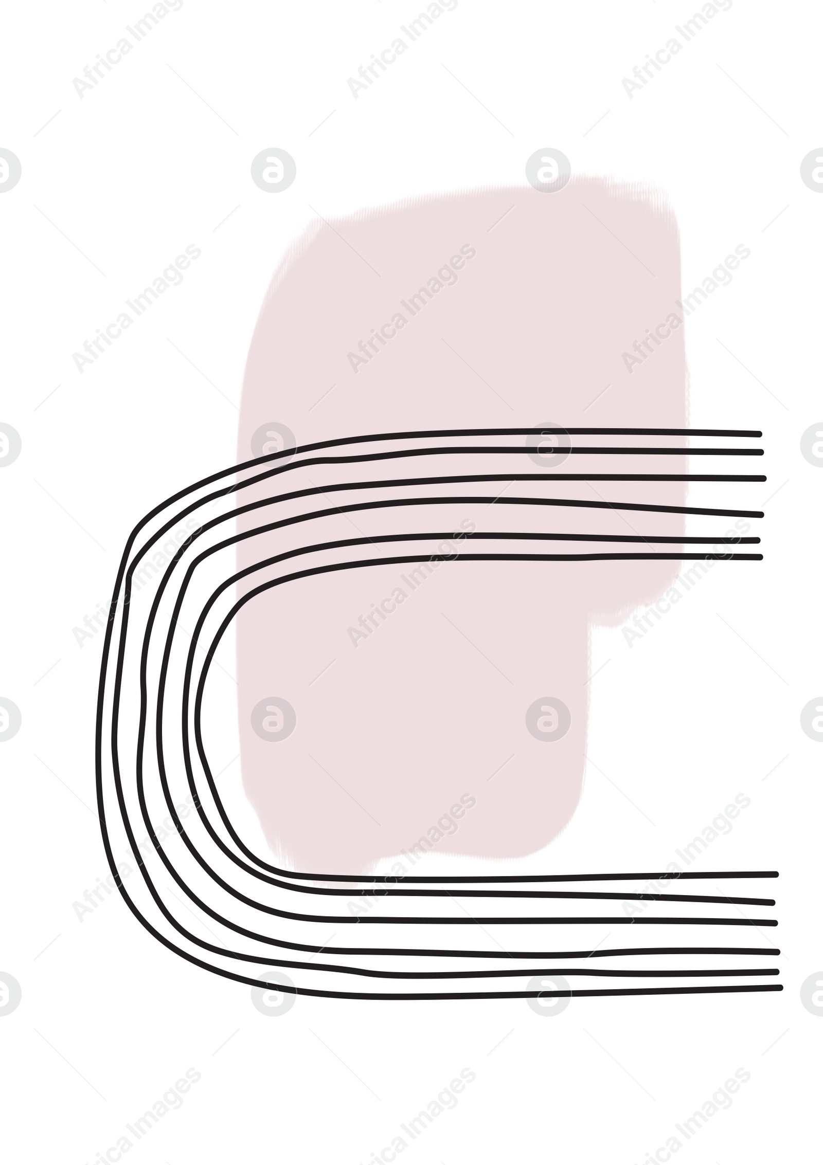 Illustration of Beautiful image with abstract shape and curly lines in different colors