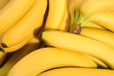 Photo of Closeup view of ripe yellow bananas as background