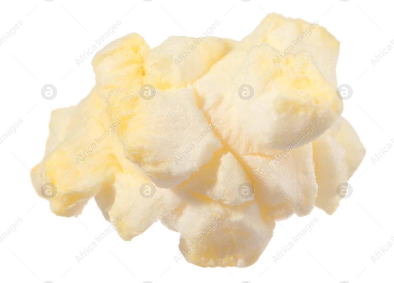 Photo of Kernel of tasty fresh popcorn isolated on white