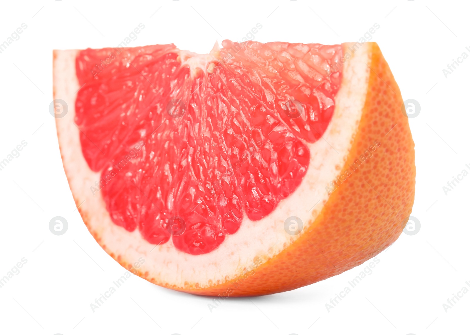 Photo of Cut ripe grapefruit isolated on white. Citrus fruit