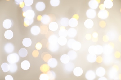 Photo of Blurred festive lights as background. Bokeh effect