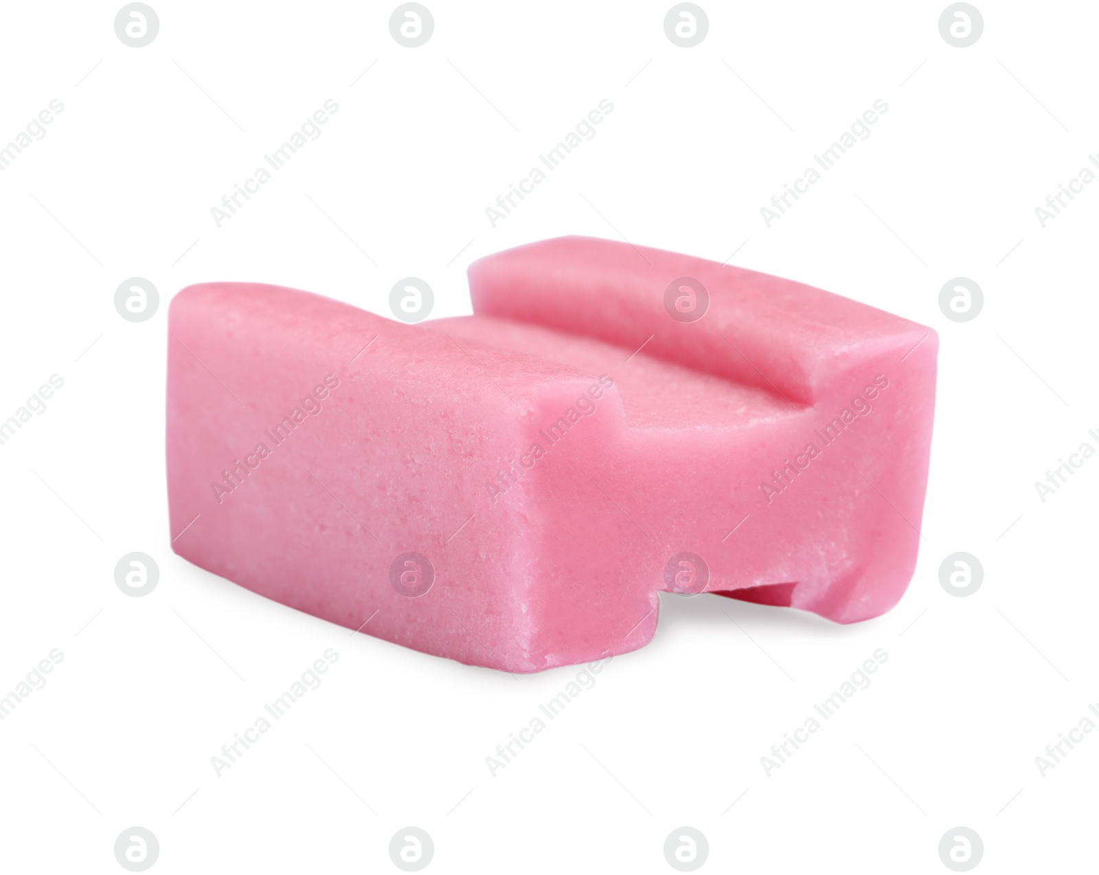 Photo of One tasty pink bubble gum isolated on white