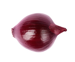 Fresh whole red onion on white background