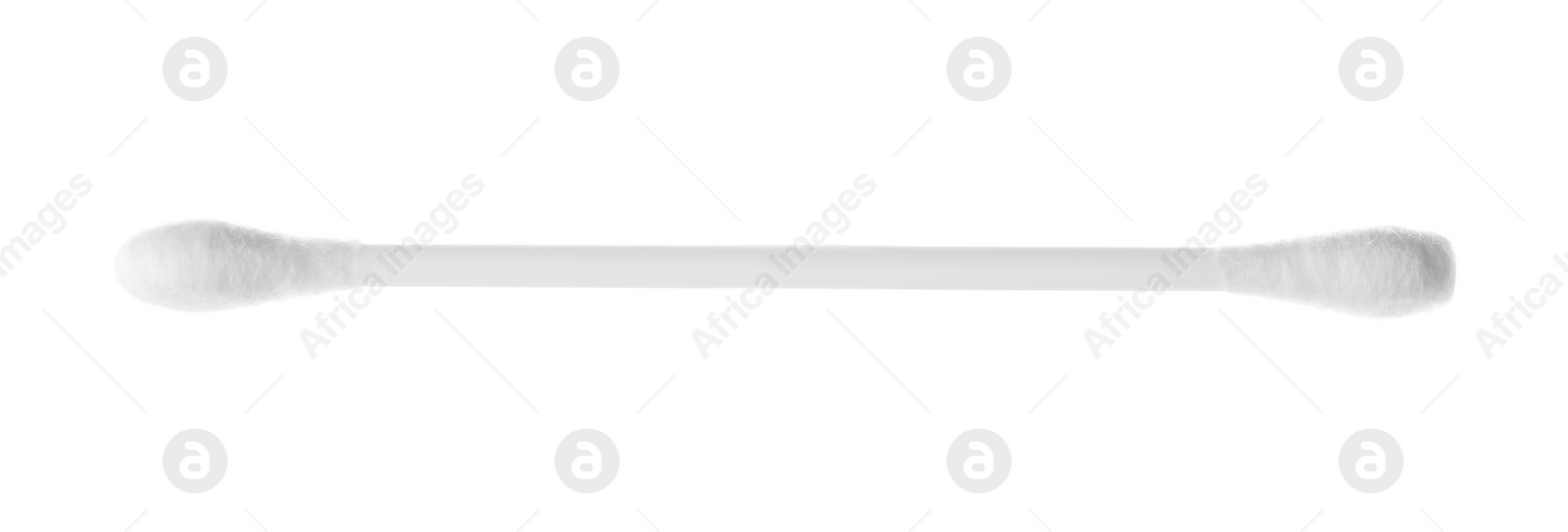 Photo of Clean cotton bud isolated on white. Hygienic accessory