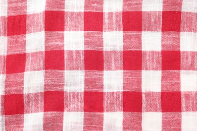 Photo of Texture of checkered fabric as background, top view