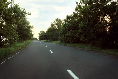 Photo of Beautiful view of asphalt road without transport