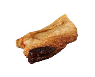 Photo of Tasty fried pork lard isolated on white