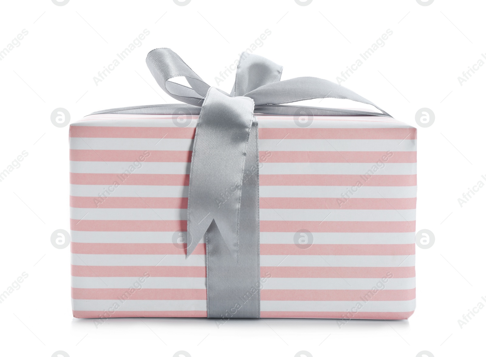 Photo of Elegant gift box with bow on white background