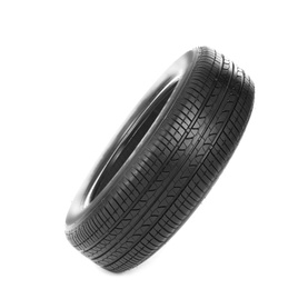 Photo of Car tire on white background