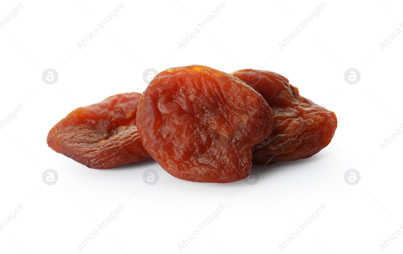 Photo of Tasty dried apricots isolated on white. Healthy snack