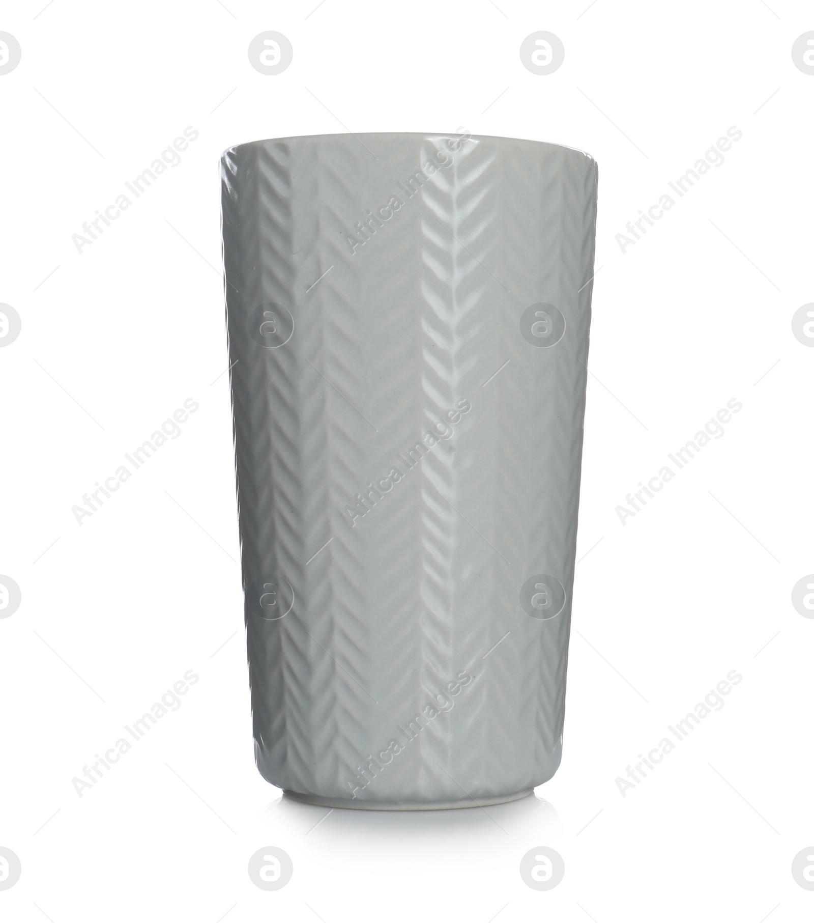 Photo of Empty stylish ceramic vase isolated on white