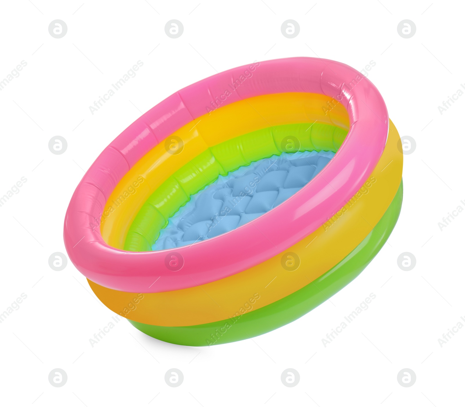 Photo of Colorful inflatable rubber pool isolated on white