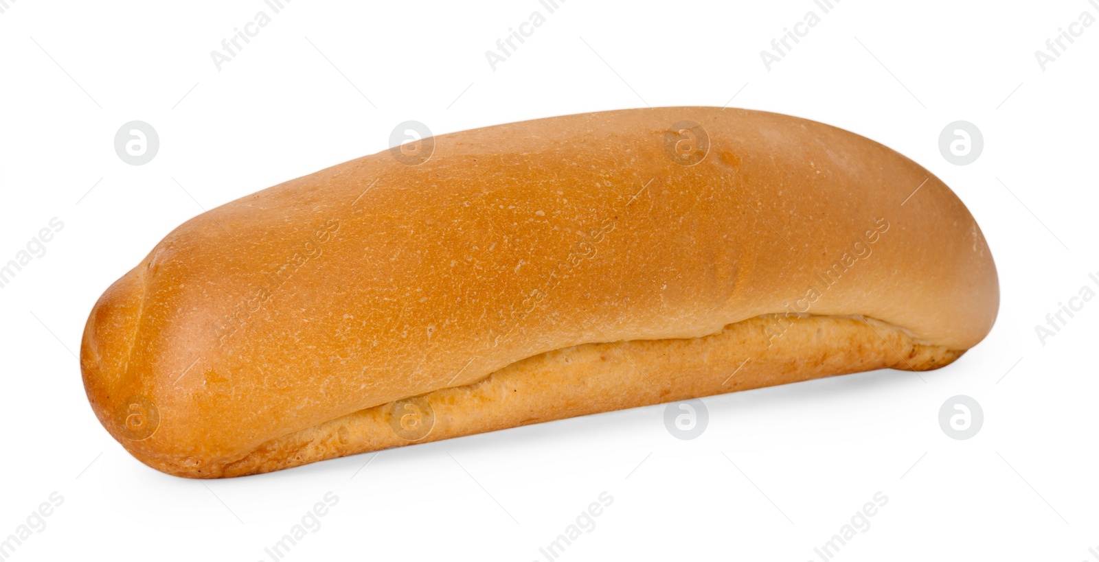 Photo of One fresh hot dog bun isolated on white