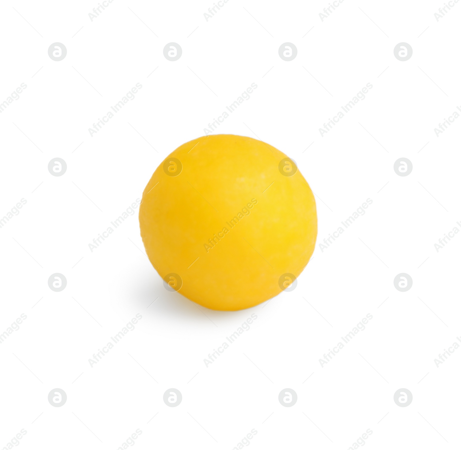 Photo of One round pill on white background. Medicinal treatment