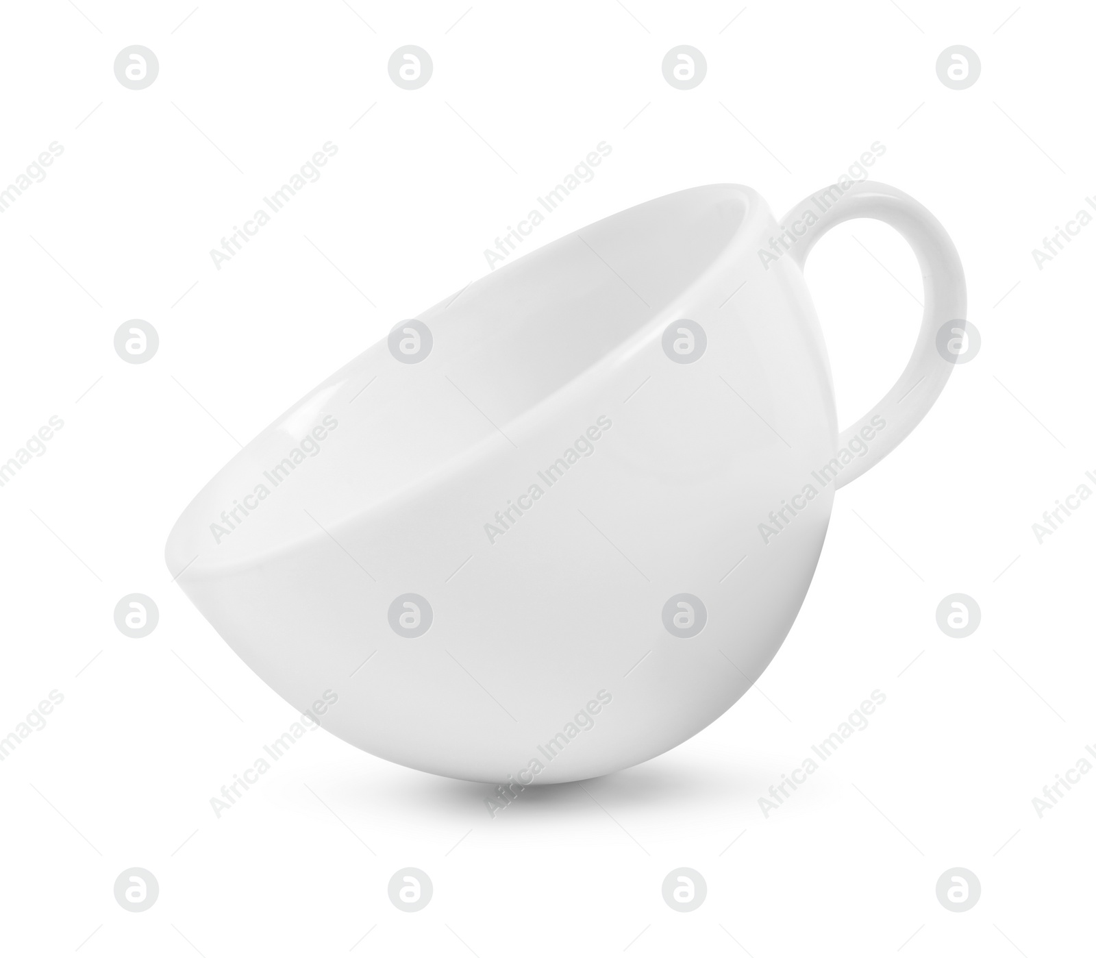 Photo of One new ceramic cup isolated on white