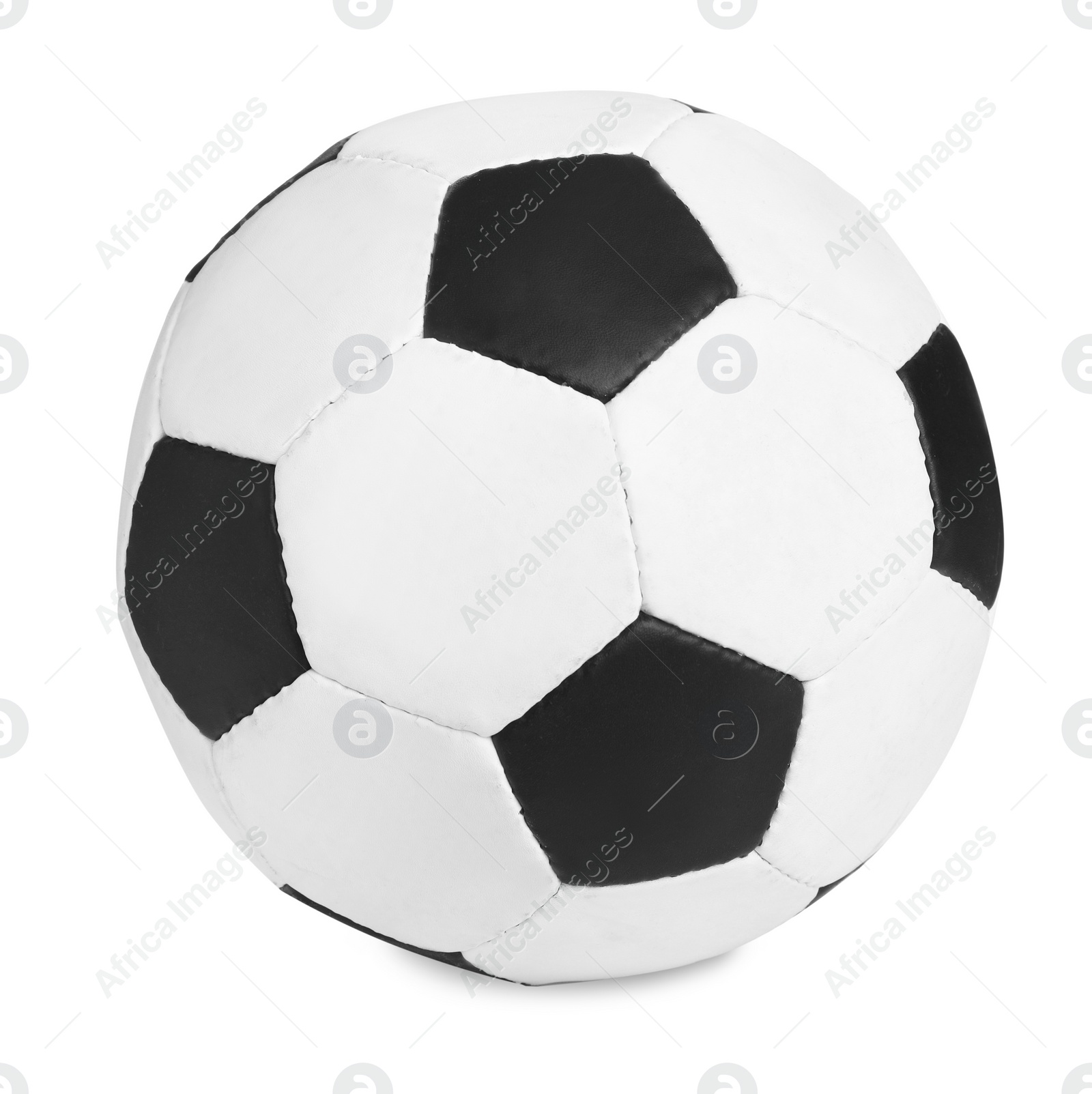 Photo of New soccer ball isolated on white. Football equipment