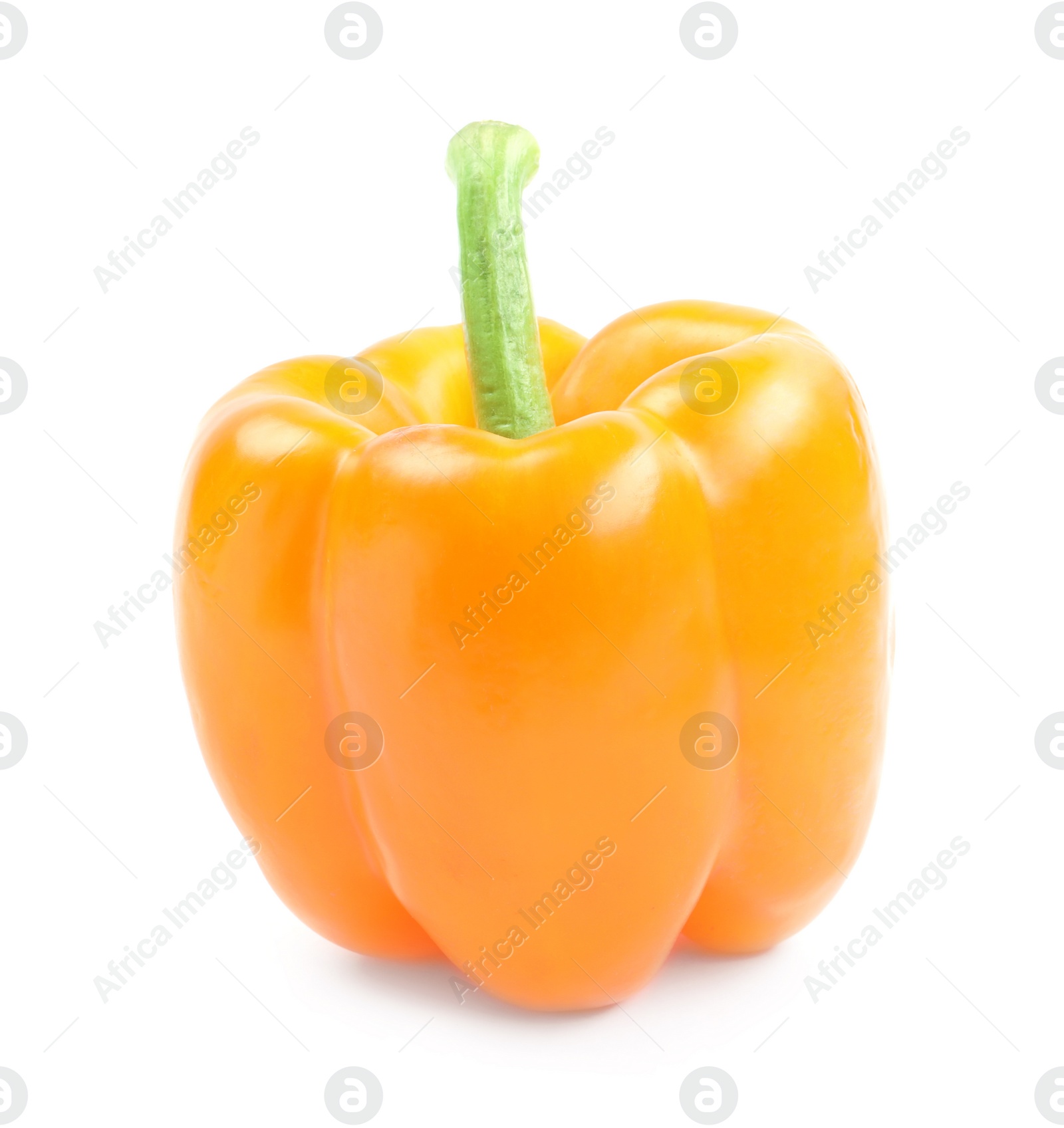 Photo of Ripe orange bell pepper isolated on white