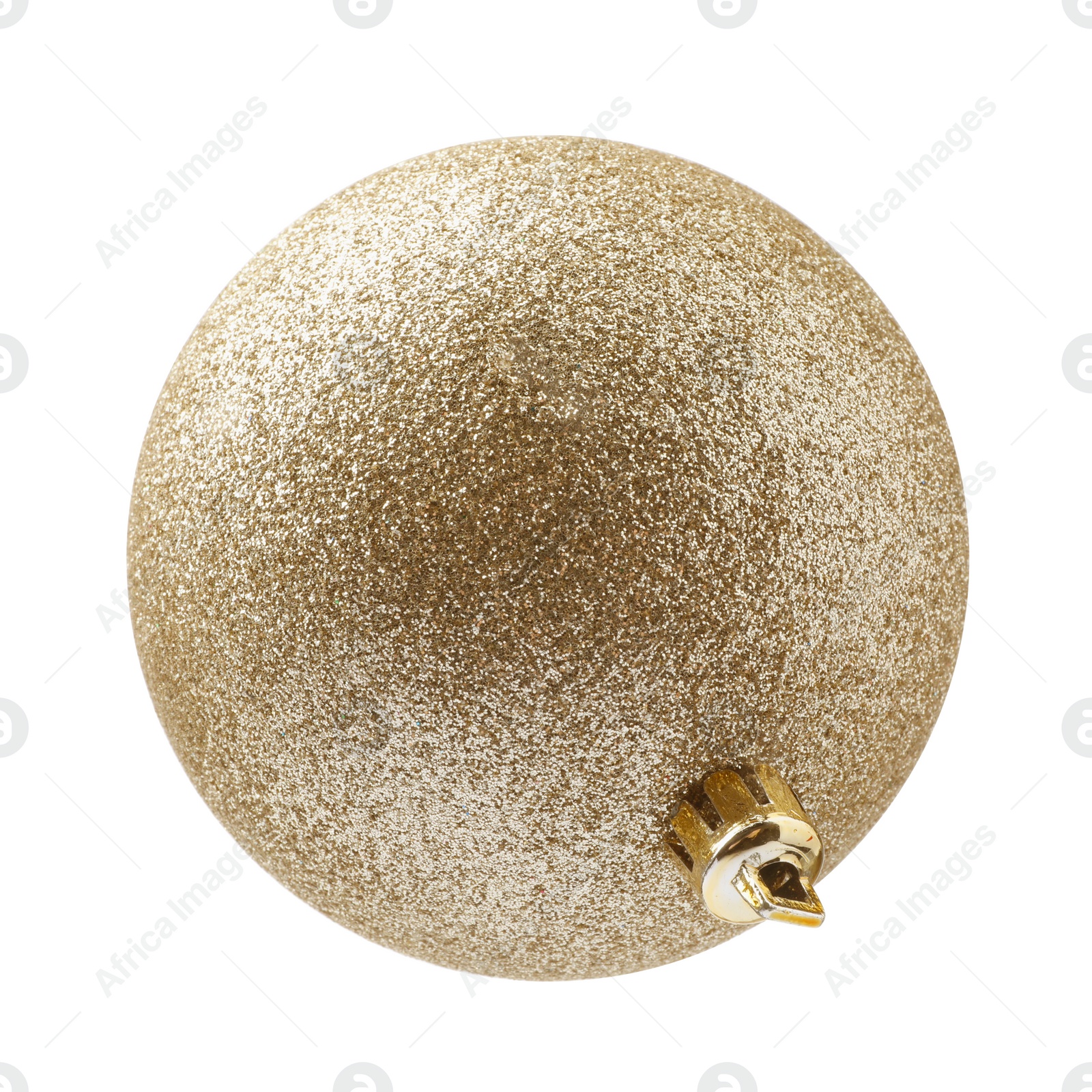 Photo of Beautiful golden Christmas ball isolated on white