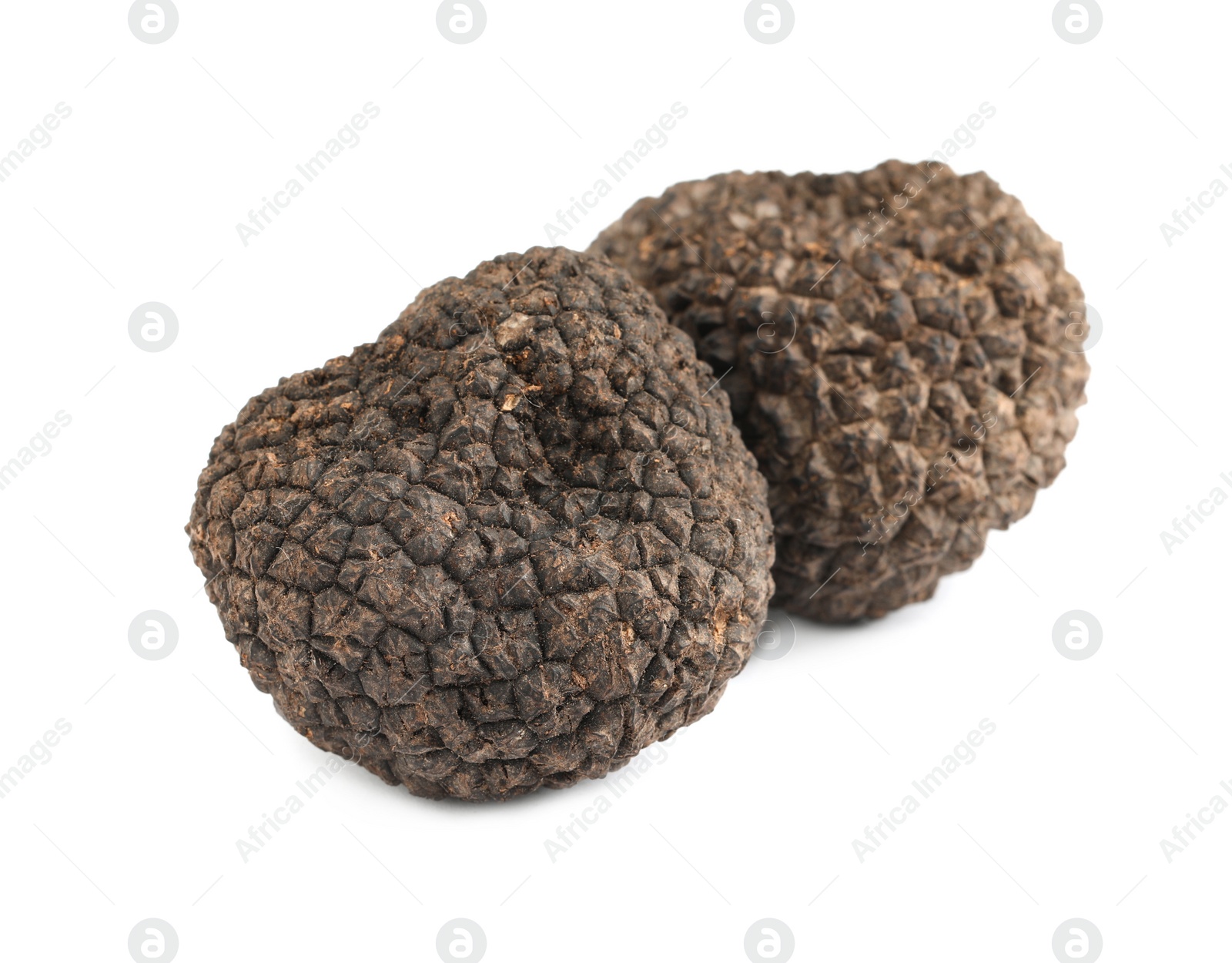 Photo of Fresh whole black truffles isolated on white