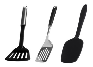 Image of Spatulas isolated on white, set. Cooking utensil