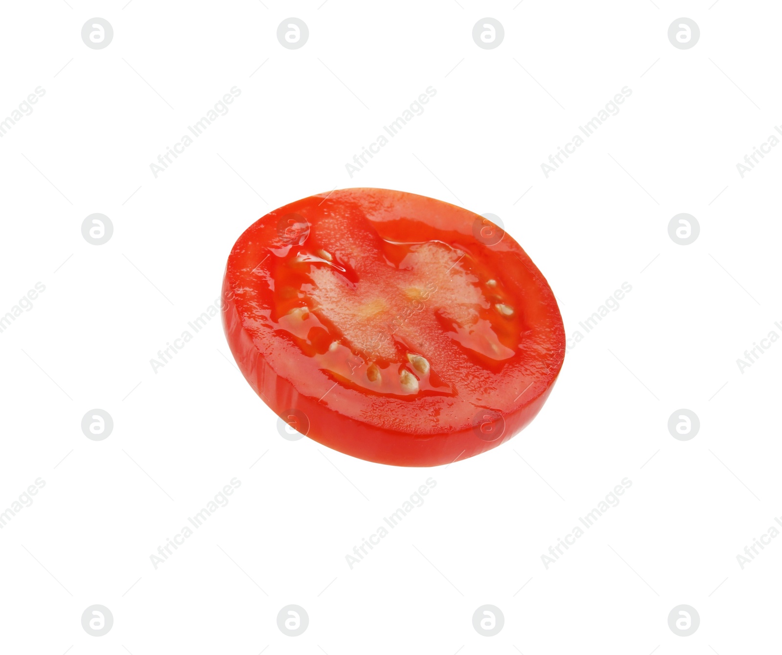 Photo of Slicetasty tomato isolated on white