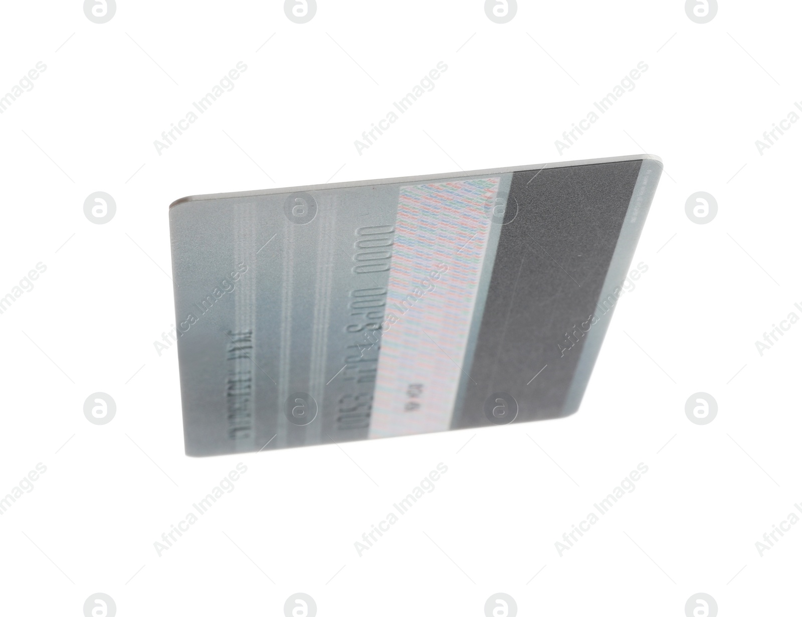 Photo of Grey plastic credit card isolated on white