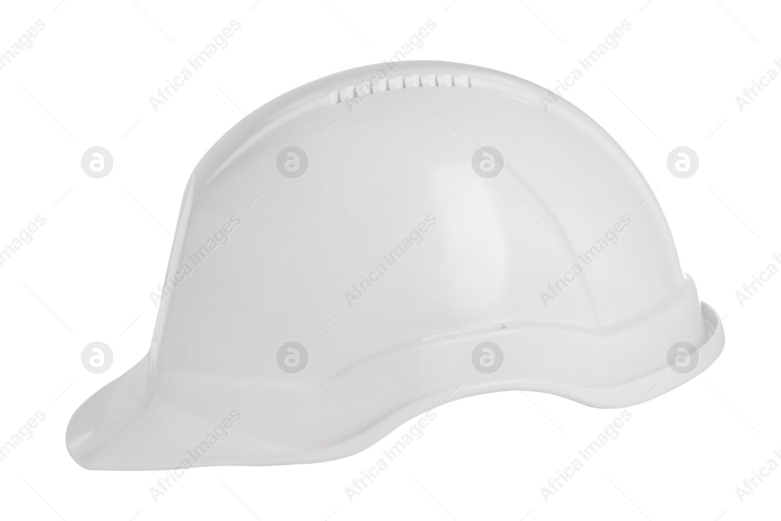 Photo of Hard hat isolated on white. Safety equipment