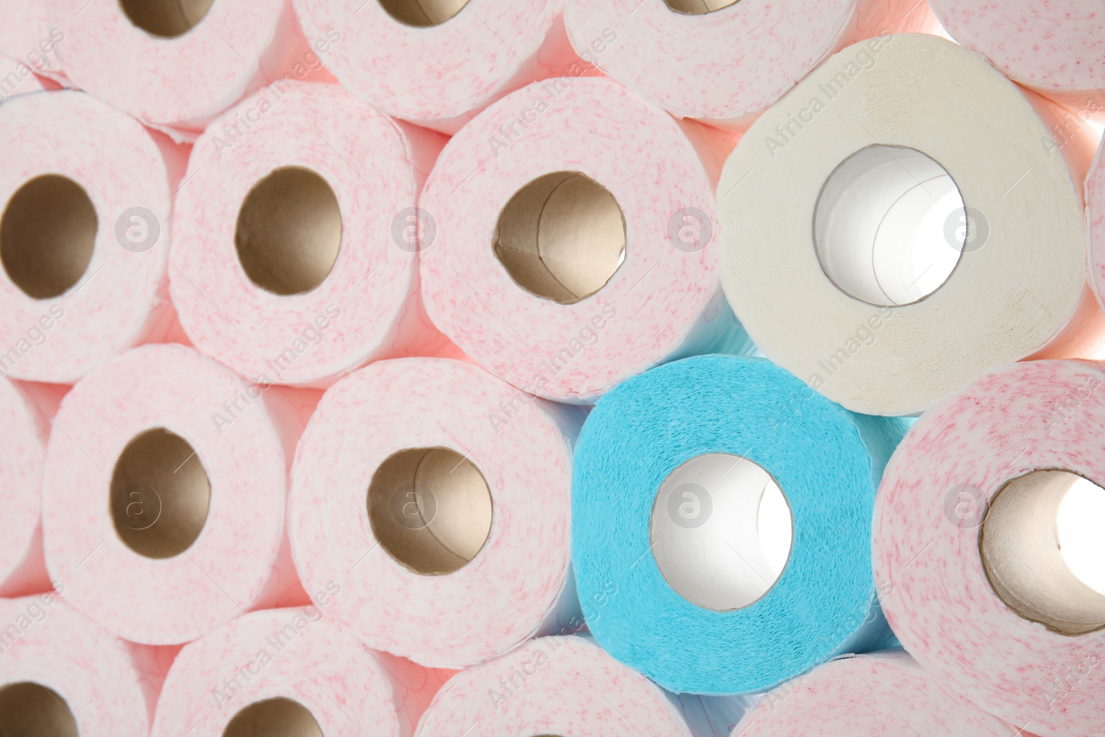 Photo of Many rolls of toilet paper as background